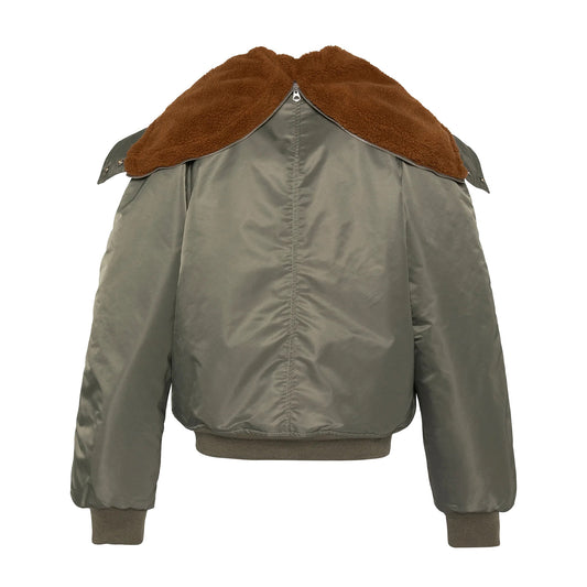 N2B snorkel jacket with hood, oversized fit - Sage Khaki