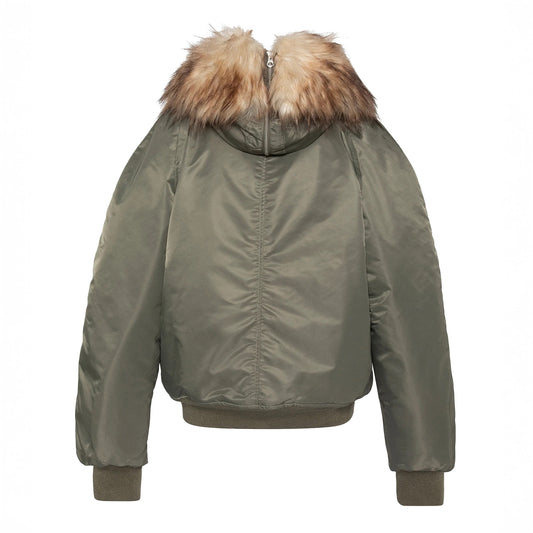 N2B snorkel jacket with hood, oversized fit - Sage Khaki