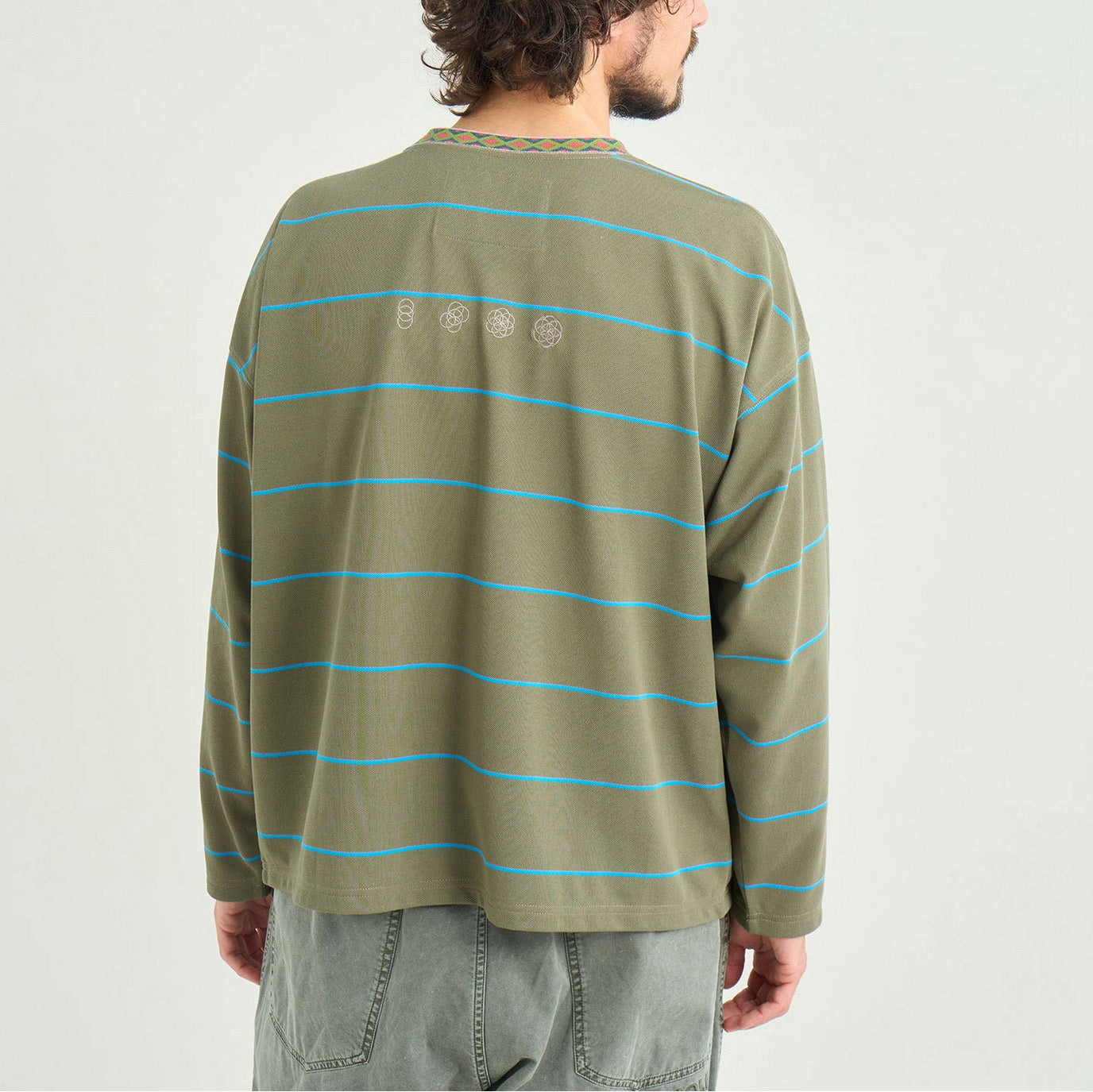 Ringer Collar Panel L/S Tee - B.Khaki