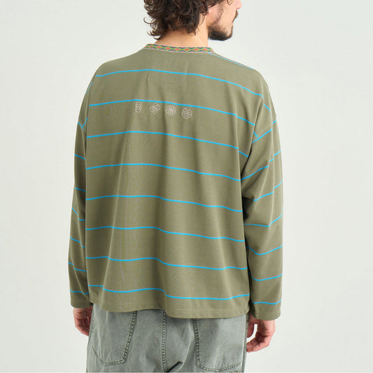 Ringer Collar Panel L/S Tee - B.Khaki