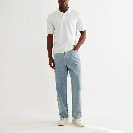 Naples SS Polo, Retro Diamond - Ecru