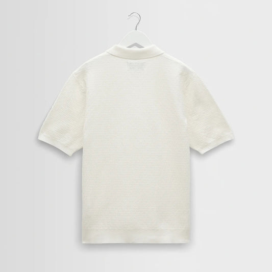 Naples SS Polo, Retro Diamond - Ecru