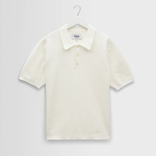Naples SS Polo, Retro Diamond - Ecru