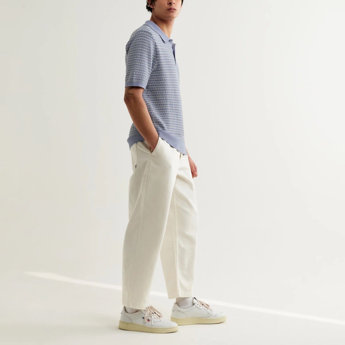 Naples SS Polo, Mini Geo - Light Blue