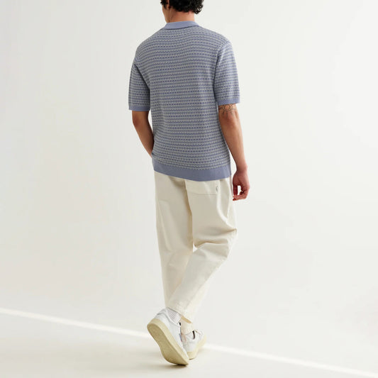 Naples SS Polo, Mini Geo - Light Blue