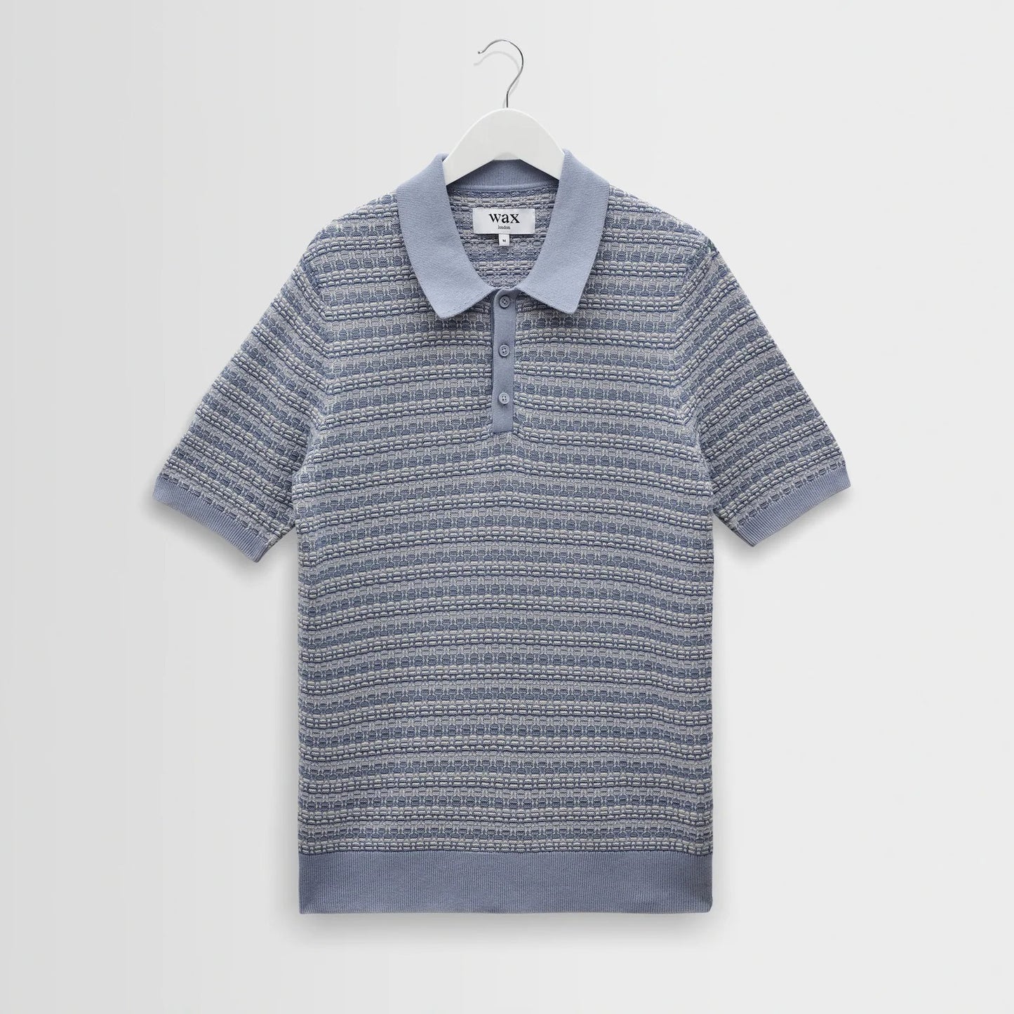 Naples SS Polo, Mini Geo - Light Blue