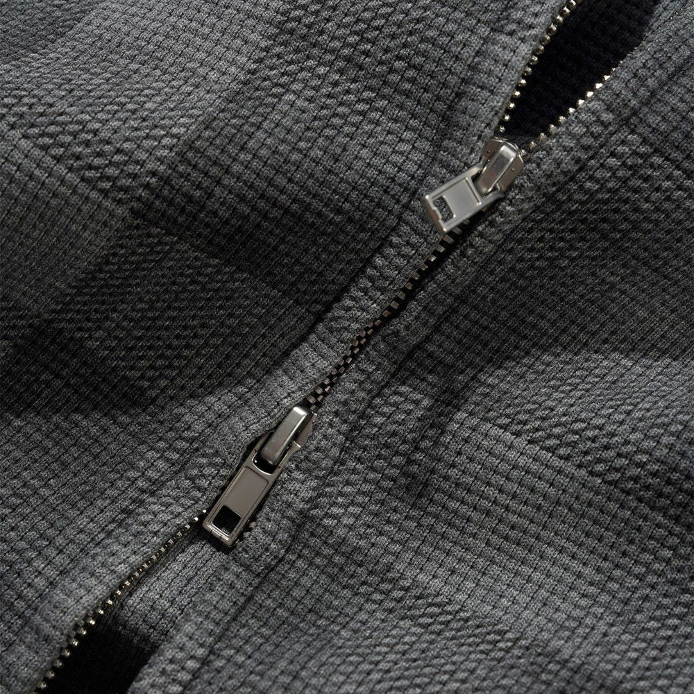 Waffle Zip-Thru Hood - Grey Plaid