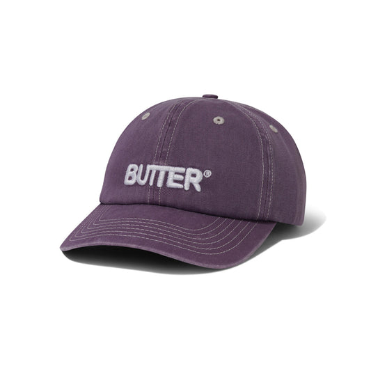 Rounded Logo 6 Panel Cap Washed Eggplant