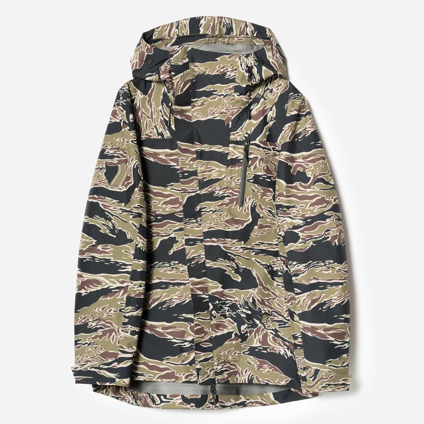 7274 Bonsai Tigerstripe Asym Parka - Woodland