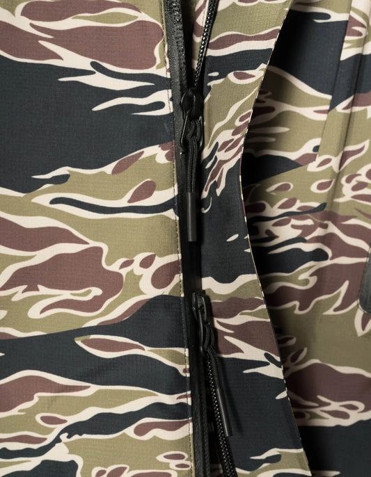 7274 Bonsai Tigerstripe Asym Parka - Woodland