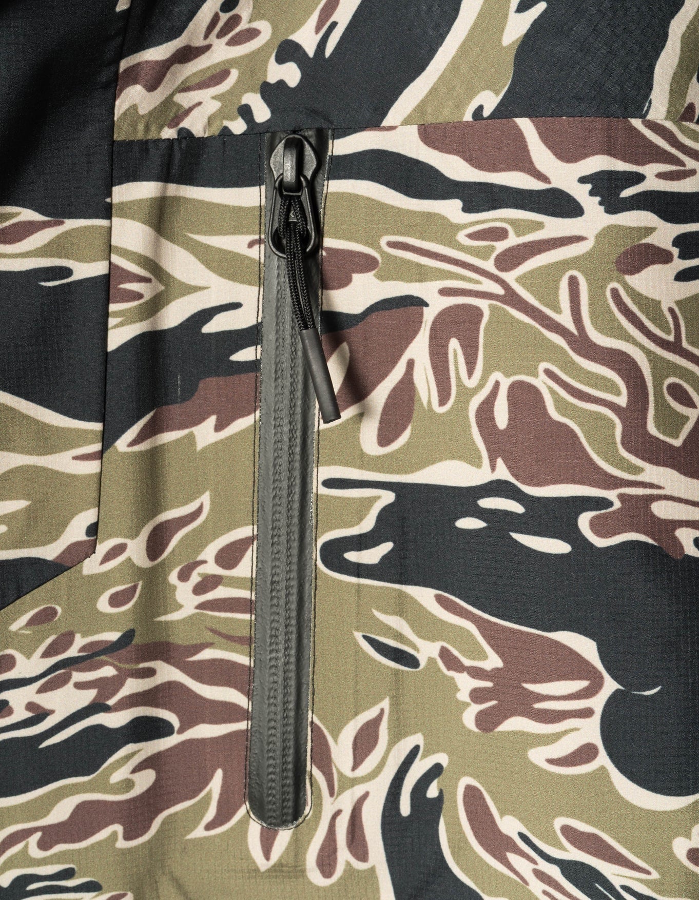 7274 Bonsai Tigerstripe Asym Parka - Woodland