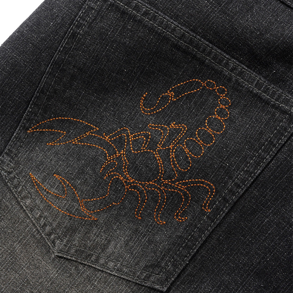 Scorpion Stitch Denim Jeans - Slub Black