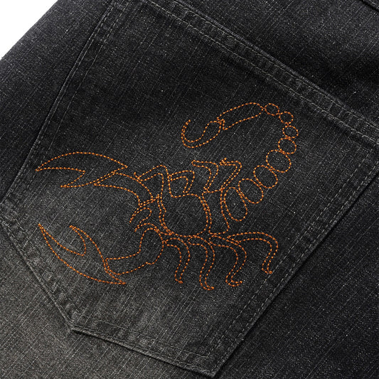 Scorpion Stitch Denim Jeans - Slub Black