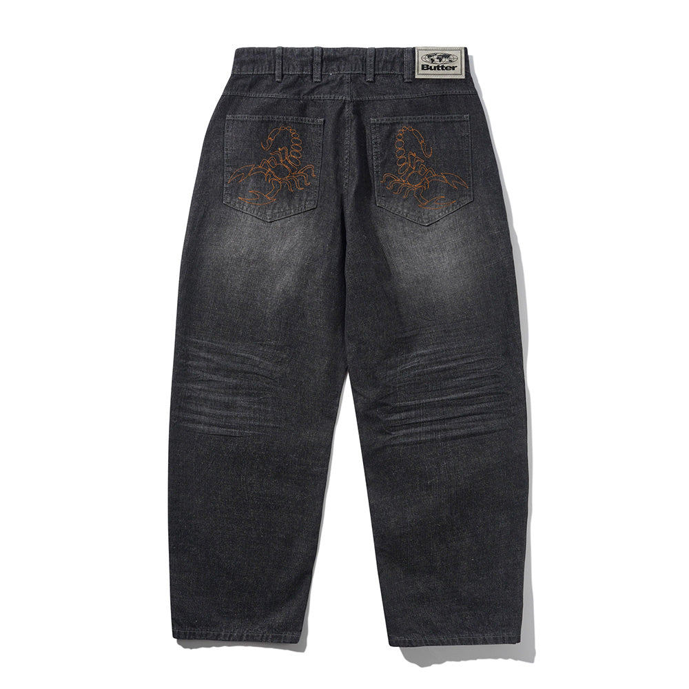 Scorpion Stitch Denim Jeans - Slub Black