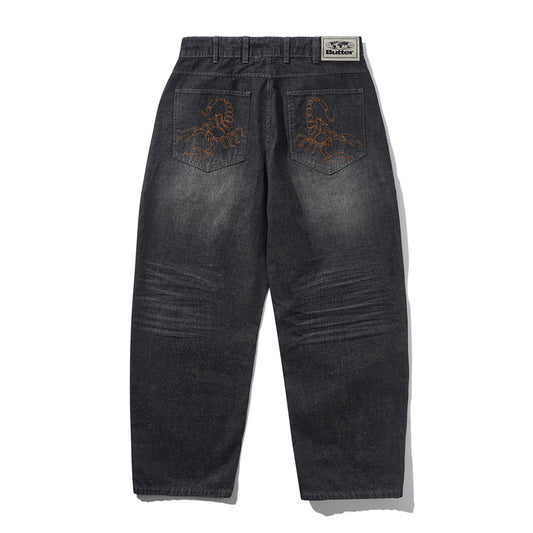 Scorpion Stitch Denim Jeans - Slub Black