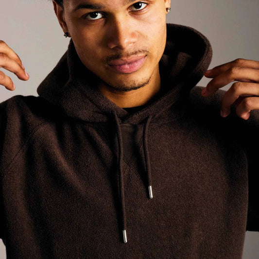 Outlined Logo Hooded Terry Sweat - Delicioso