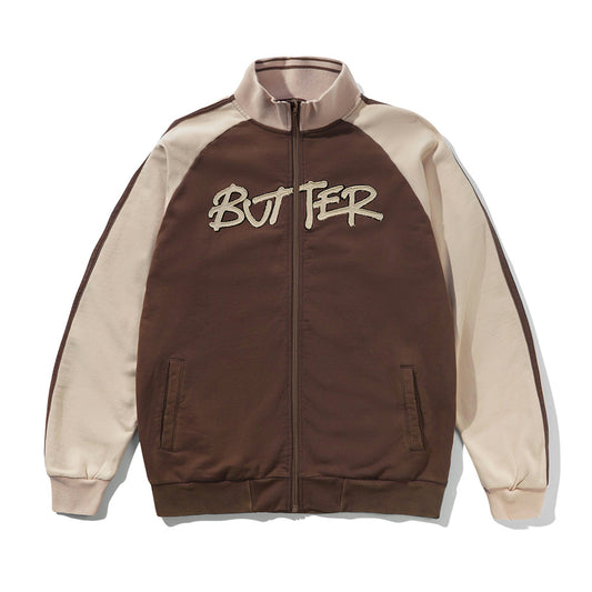 Tunnel Fleece Track Jacket - Chocolate / Beige