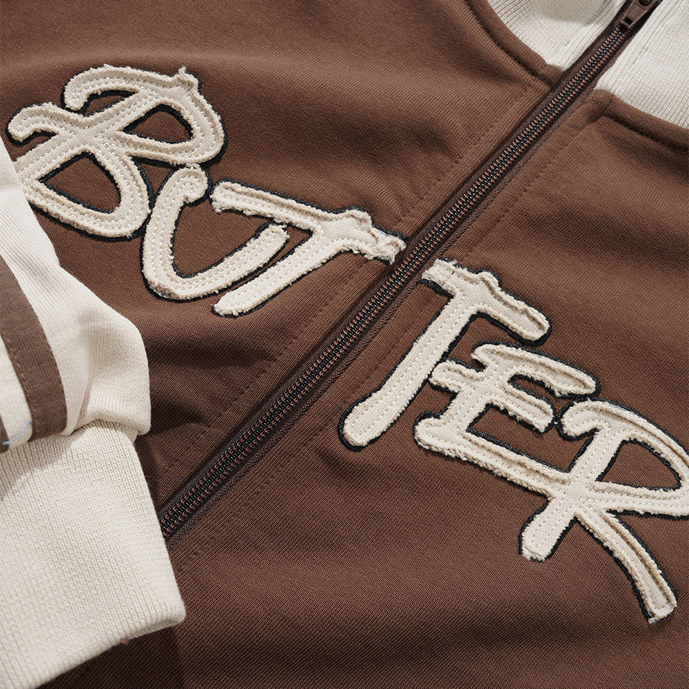 Tunnel Fleece Track Jacket - Chocolate / Beige