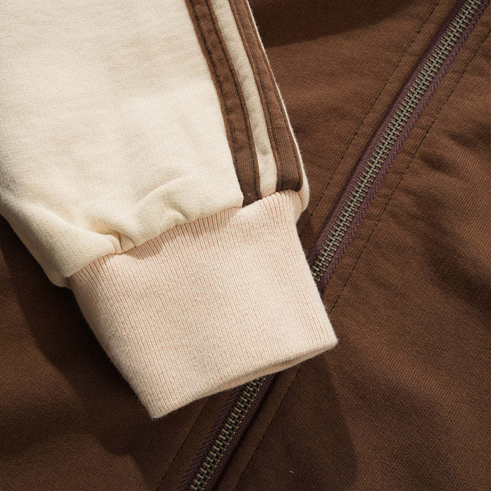 Tunnel Fleece Track Jacket - Chocolate / Beige